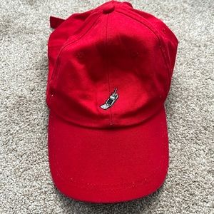 Red Embroidered Telephone Cap